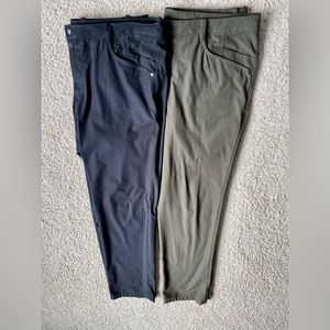 LOT 2 PAIRS MENS LULULEMON ABC CLASSIC FIT WARPSTREME PANTS MSRP$138 ea.